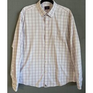 Untuckit Shirt Men XL Purple Plaid Button Up‎ Long Sleeve Pocket Lightweight